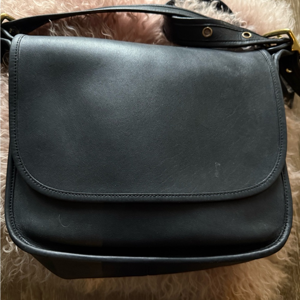 Coach Legacy 9952 Black Leather Crossbody Flap Bag.